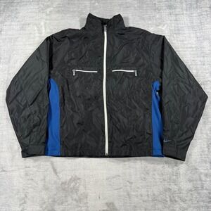 Nike Jacket Youth Large 12-14 Black Blue Windbreaker Vintage 90s Mesh Lined